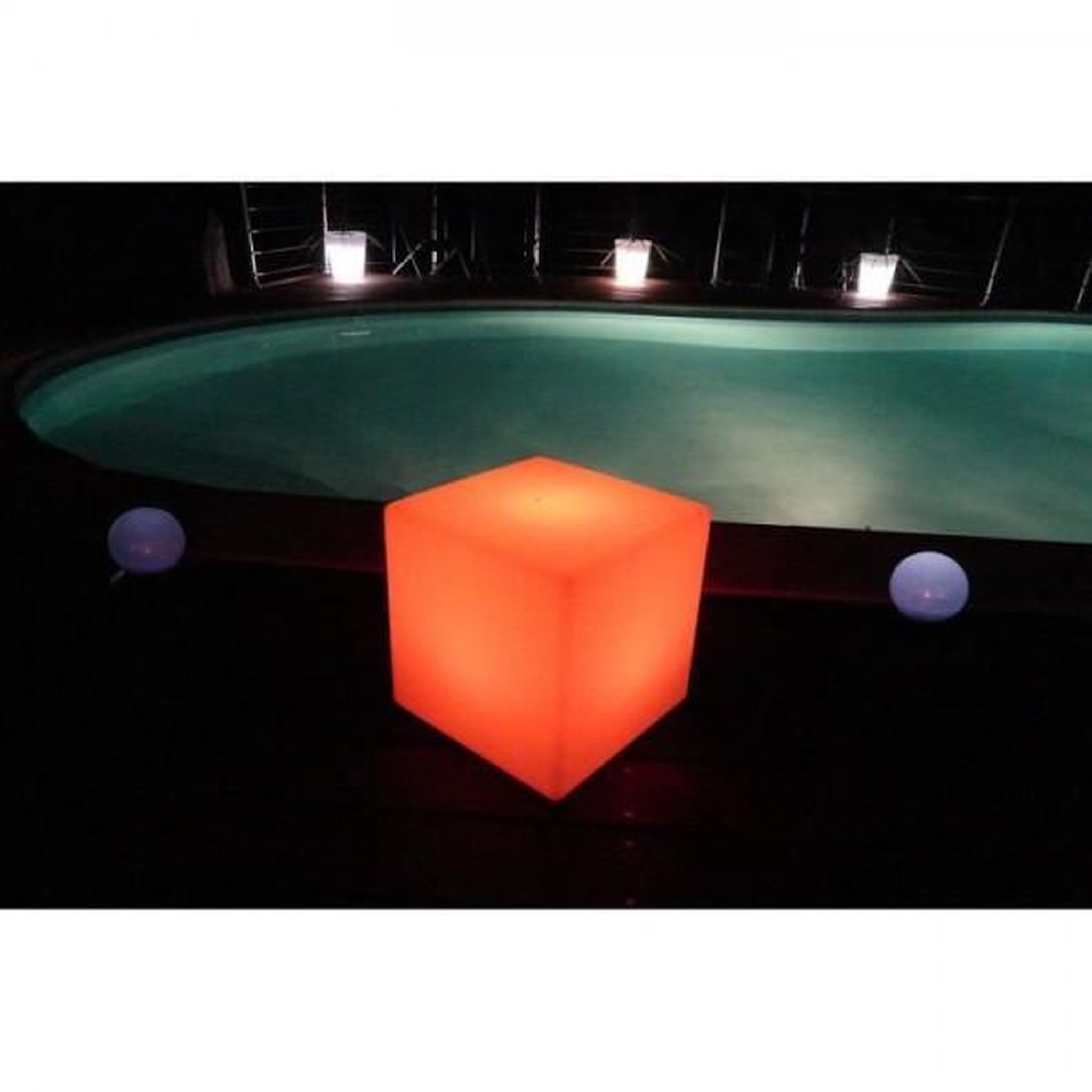 Voir la diapositive 2 : Lumisky Cube lumineux tabouret sans fil LED - LUMISKY - Carry C40 - Multicolore - Rechargeable USB