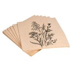 Paris Prix Lot de 20 Serviettes en Pulpe de Bambou  Flore  33x33cm Naturel