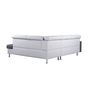 Voir la diapositive 8 : Canapé d'angle 4-5 places fixe avec LED  TOMY- Simili blanc - Microfibre grise - Angle droit
