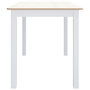 Voir la diapositive 4 : VIDAXL Table a manger Blanc et marron 114x71x75 cm Bois d'hevea massif