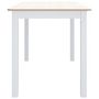 Voir la diapositive 4 : VIDAXL Table a manger Blanc et marron 114x71x75 cm Bois d'hevea massif