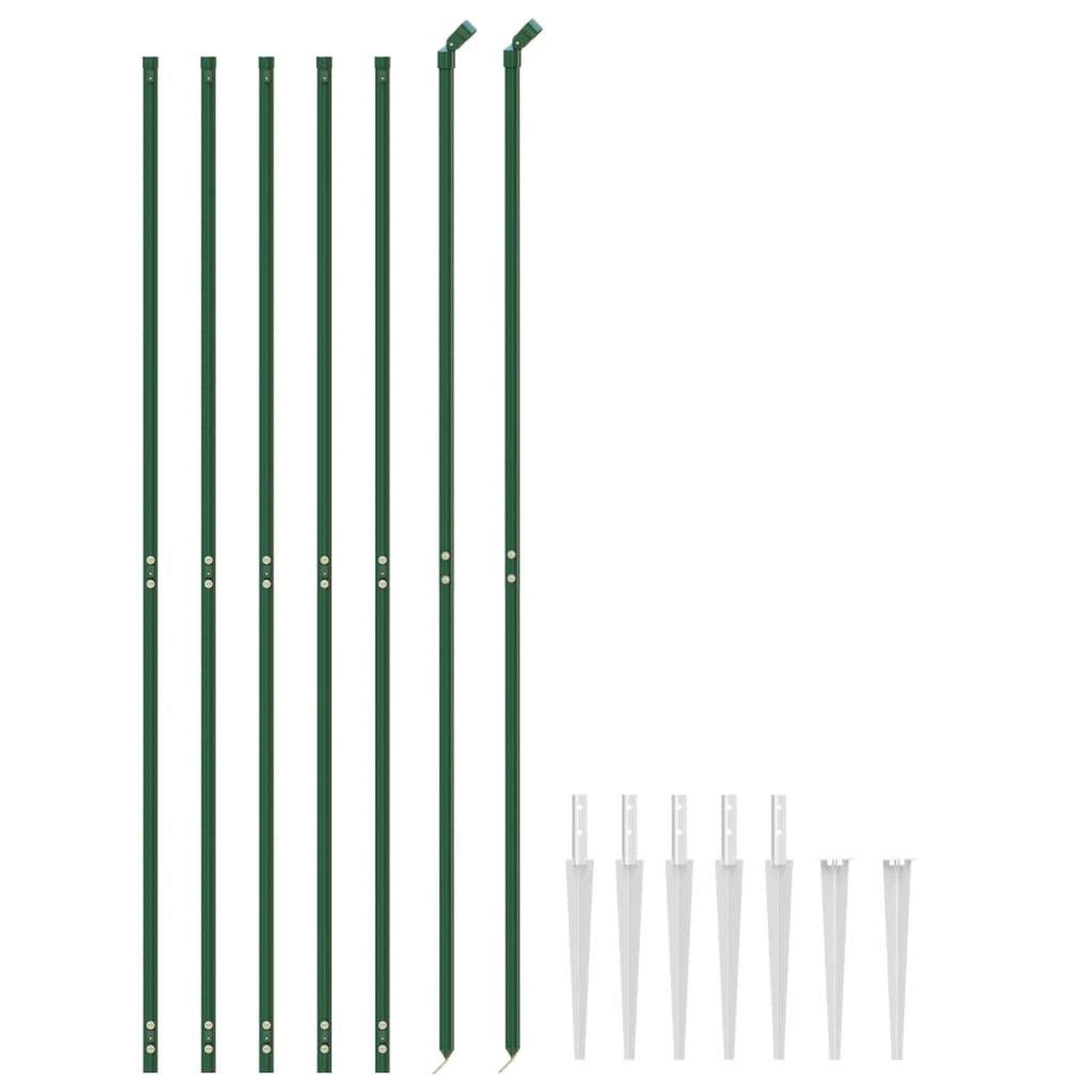 Voir la diapositive 3 : VIDAXL Cloture en treillis metallique et piquet d'ancrage vert 2,2x10m