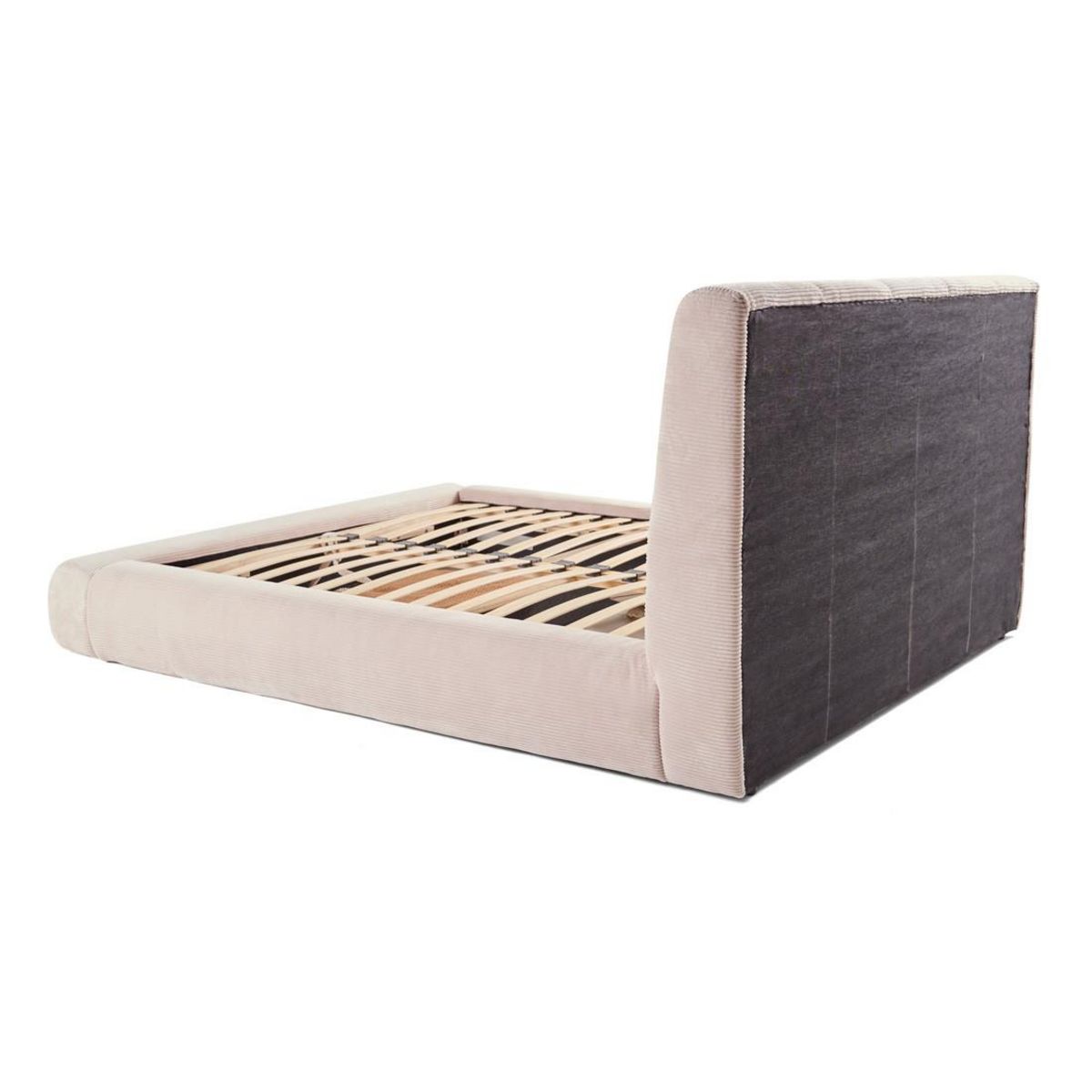 LISA DESIGN Onyx - lit coffre - 140x190 cm - en velours côtelé - sommier inclus