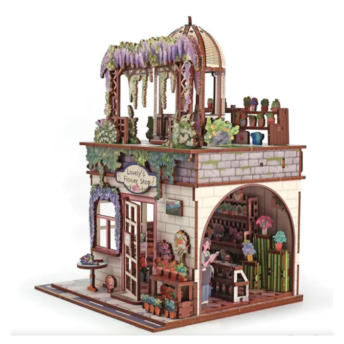 Graine créative Vitrine bois 3D - Flower shop