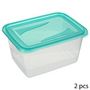 Voir la diapositive 2 : FIVE Lot de 2 Boîtes de Conservation  Fresh & Freeze  2L Bleu