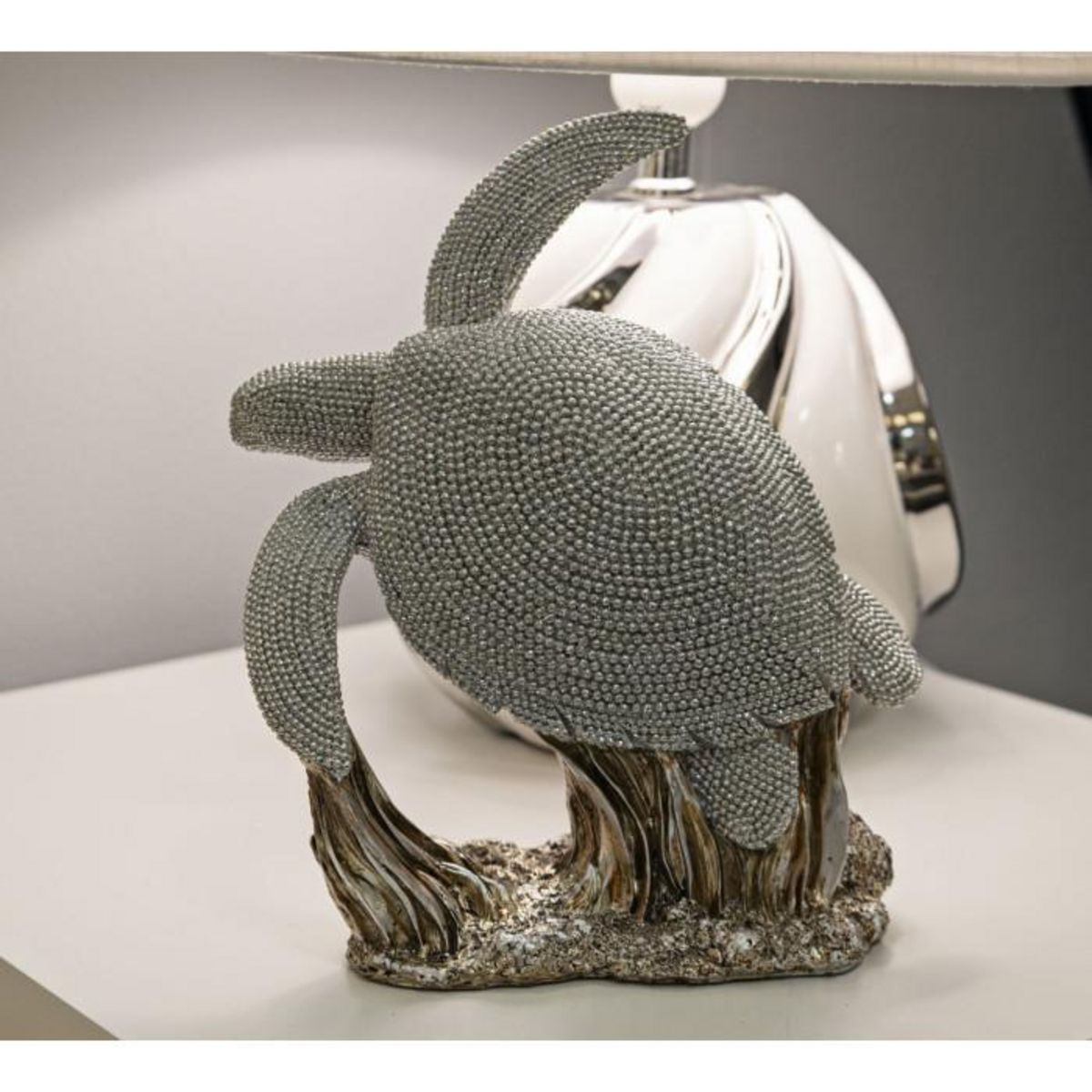 Paris Prix Statuette Déco Tortue  Sparky  22cm Argent