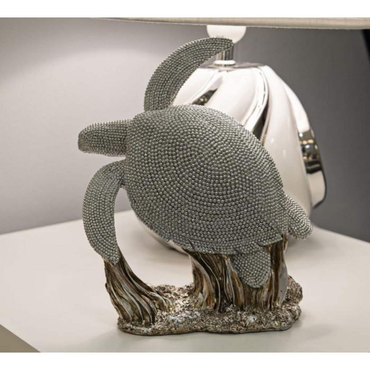 Paris Prix Statuette Déco Tortue  Sparky  22cm Argent