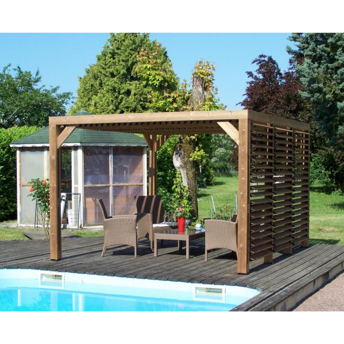 Hisense Pergola 10.67m² bois traité - tho3531vti