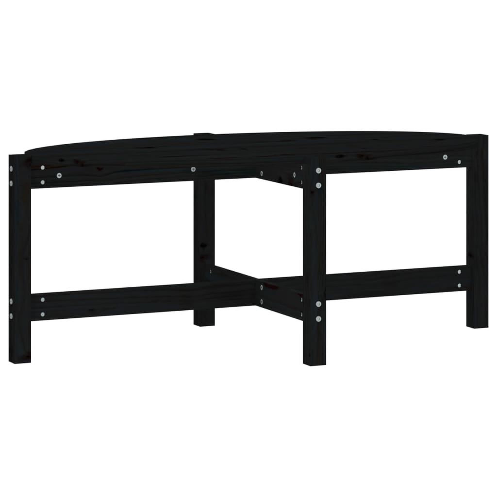 Voir la diapositive 2 : VIDAXL Table basse Noir 118x63x45 cm Bois massif de pin