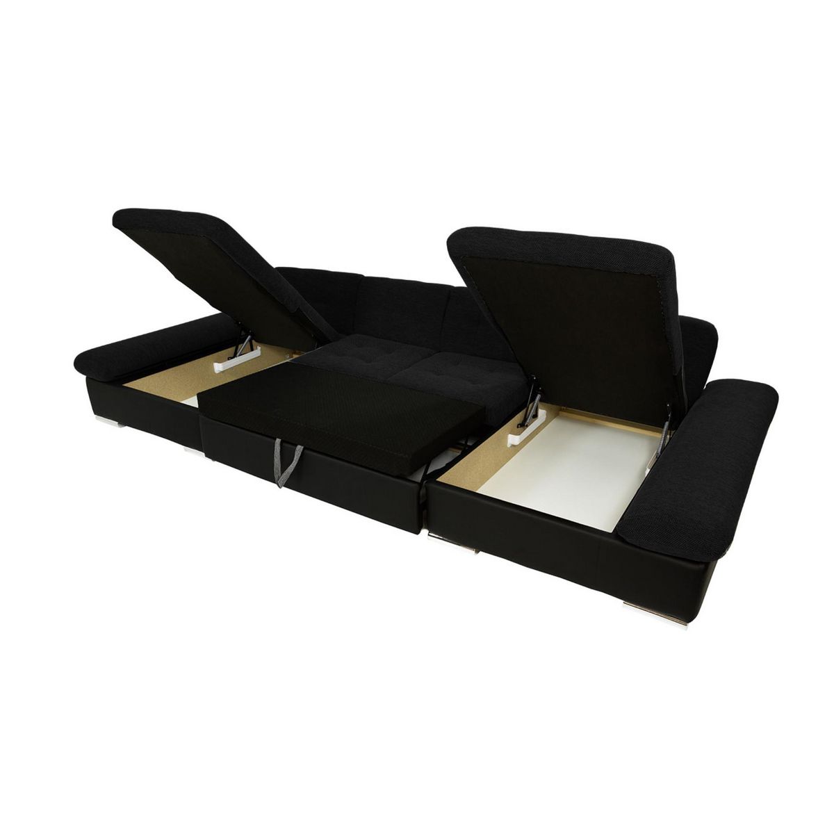 BEST MOBILIER Ulys - canapé panoramique u - convertible avec coffres - 7 places - style contemporain