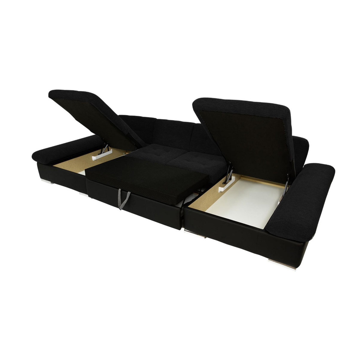 BEST MOBILIER Ulys - canapé panoramique u - convertible avec coffres - 7 places - style contemporain