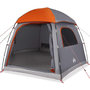 Voir la diapositive 2 : VIDAXL Tente de familiale igloo 6 personnes gris orange impermeable