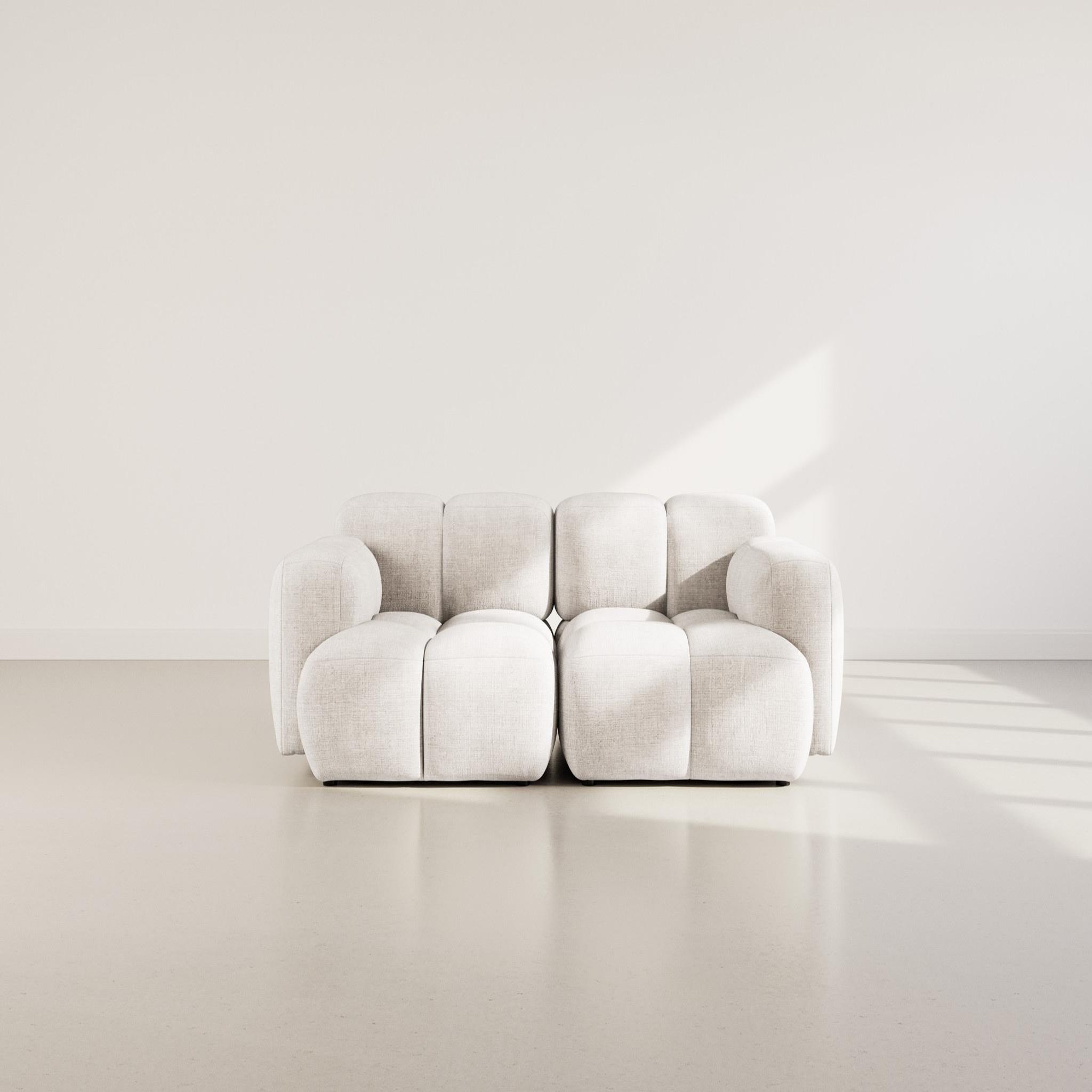 Voir la diapositive 2 : BEST MOBILIER Grace - canapé modulable 2 places en velours texturé