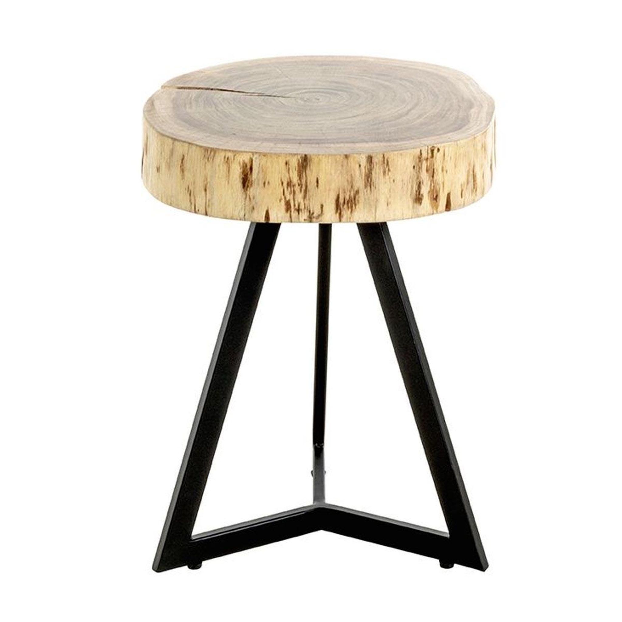Voir la diapositive 2 : Paris Prix Table d'Appoint en Bois  Nara  43cm Acacia & Noir
