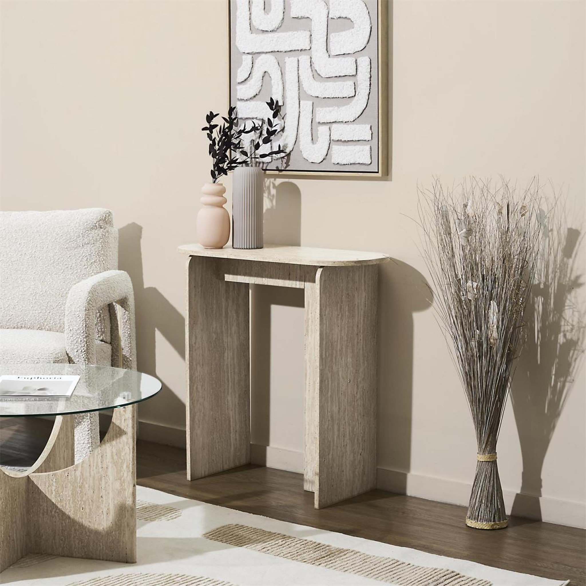 Voir la diapositive 6 : The Home Deco Factory Console design  pietra  90cm beige