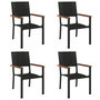 Voir la diapositive 4 : VIDAXL Ensemble a manger de jardin 5 pcs Noir Resine tressee