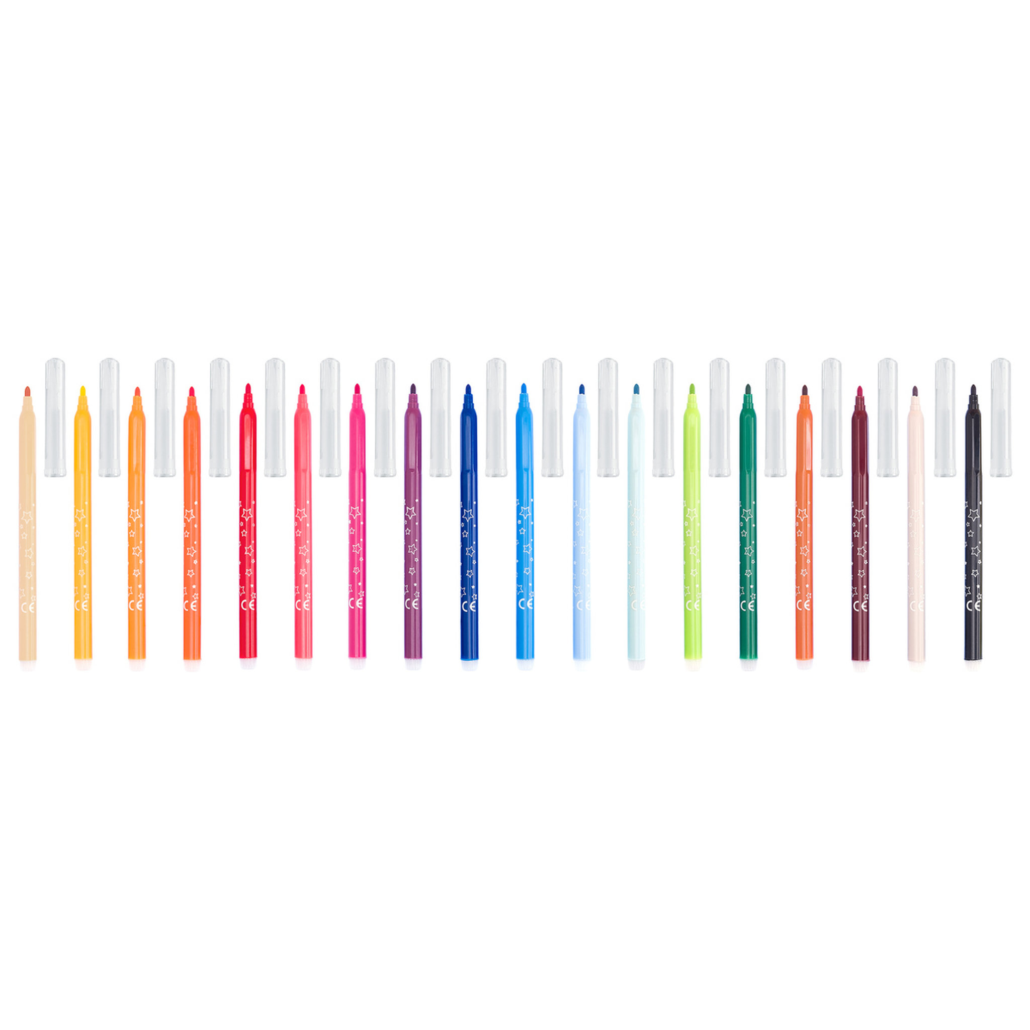 Voir la diapositive 2 : AUCHAN Etui de 18 feutres de coloriage pointes moyennes