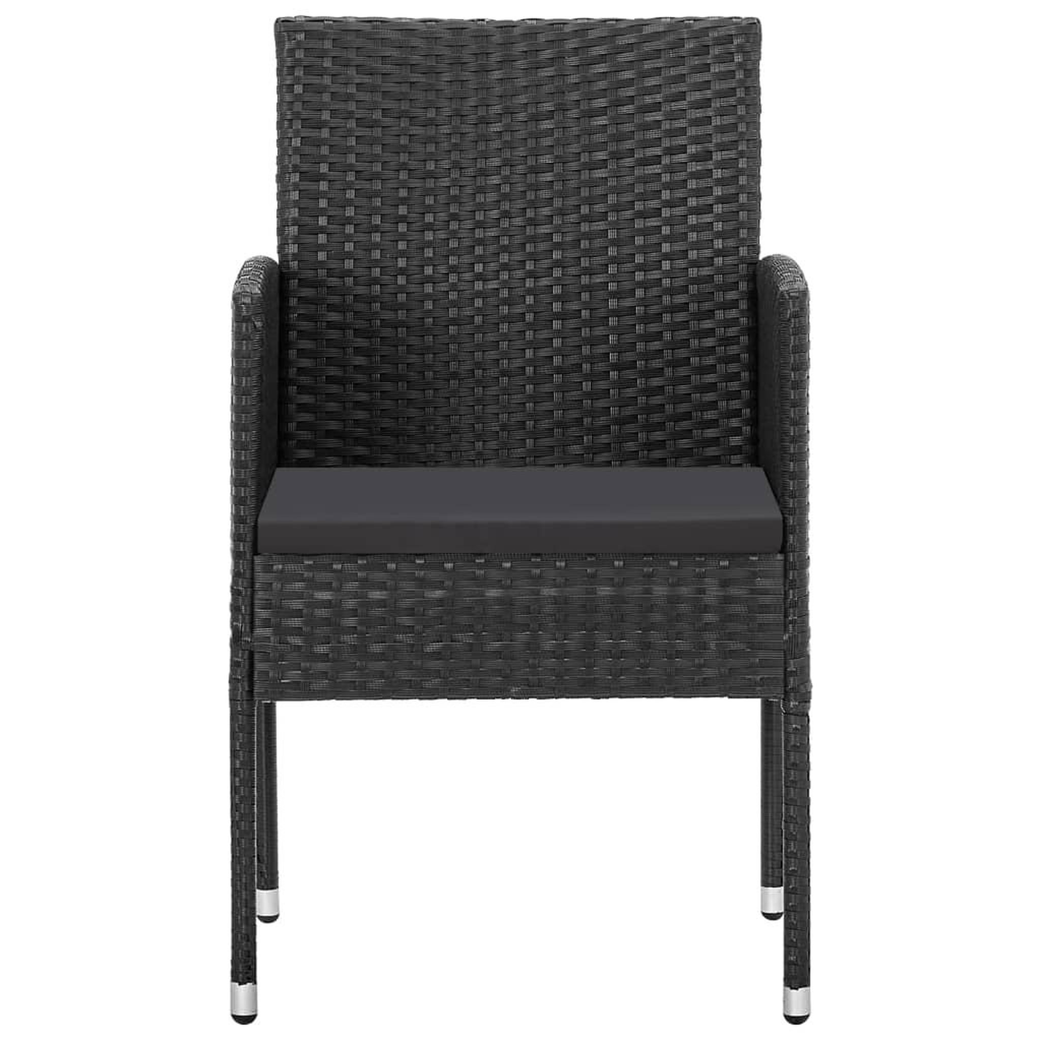Voir la diapositive 3 : VIDAXL Chaises de jardin coussins noir lot de 4 noir resine tressee