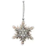 ATMOSPHERA Sujet de Noël Déco  Flocon  12cm Argent & Naturel