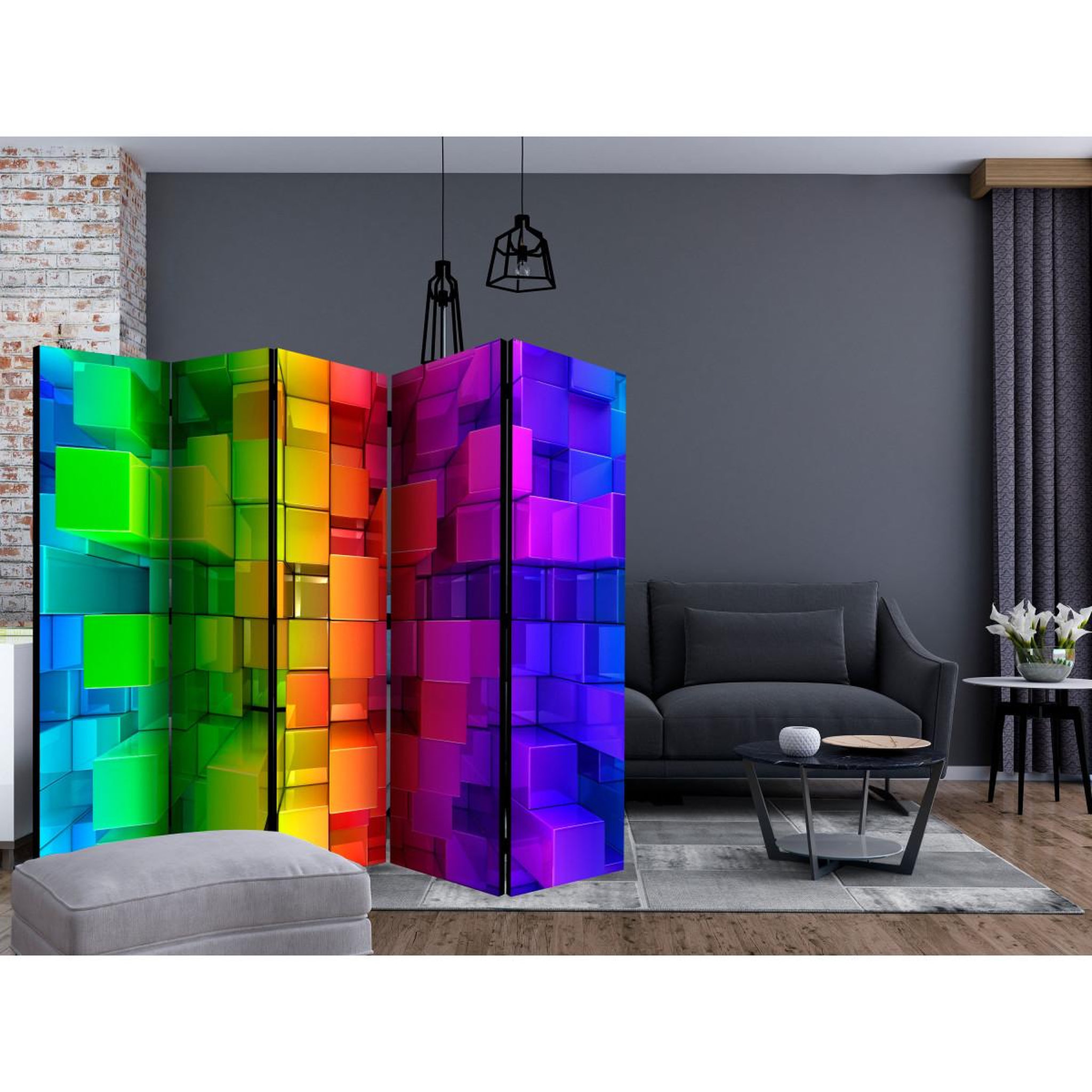 Voir la diapositive 2 : Paris Prix Paravent 5 volets  colour jigsaw  172x225cm