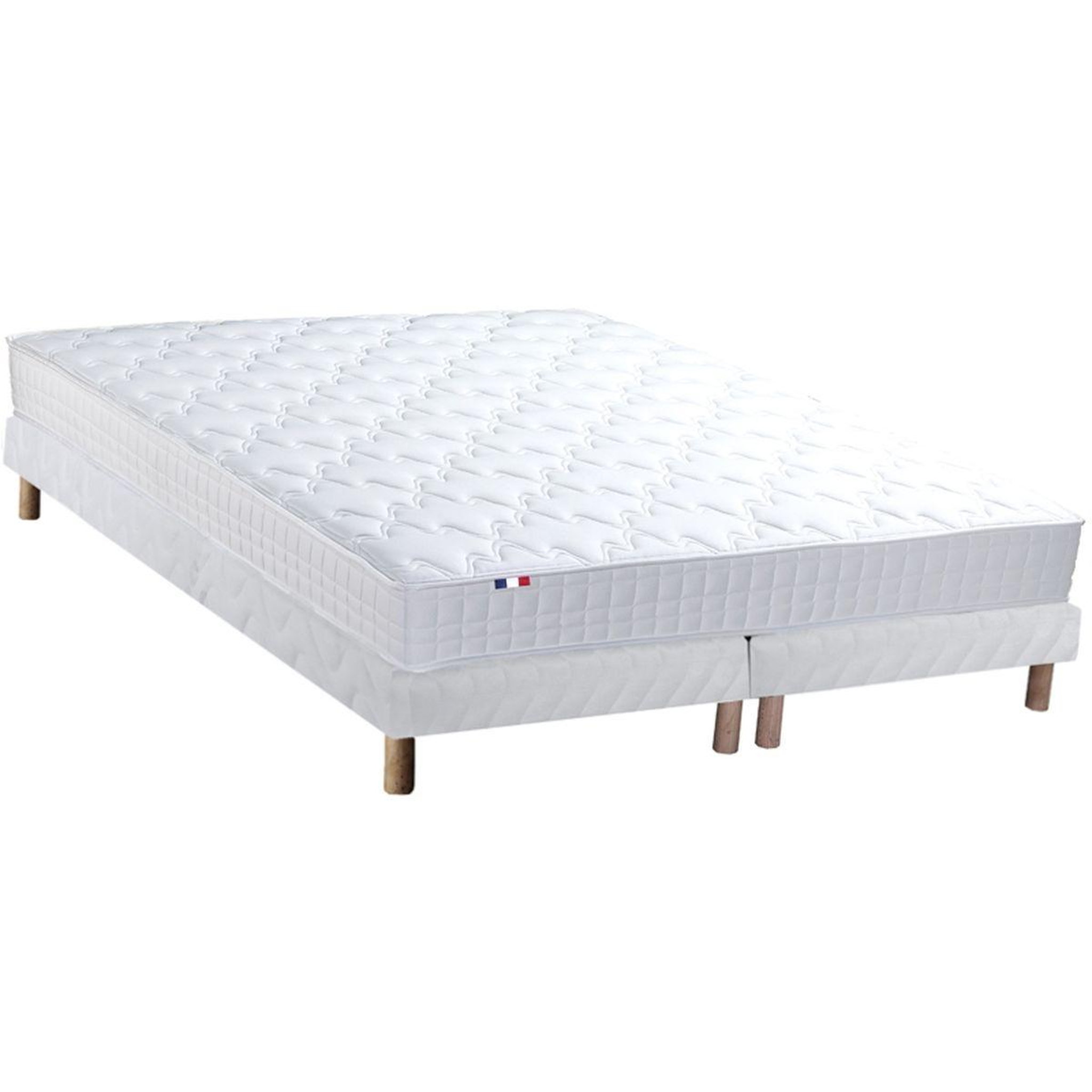 Voir la diapositive 2 : Ensemble Matelas accueil mémoire de forme + Sommier 2 x 80 x 200 cm MAM AZUR