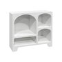 Voir la diapositive 1 : SWEEEK Buffet organique plusieurs niches 4 compartiments. buffet bas. effet bois blanc 90cm