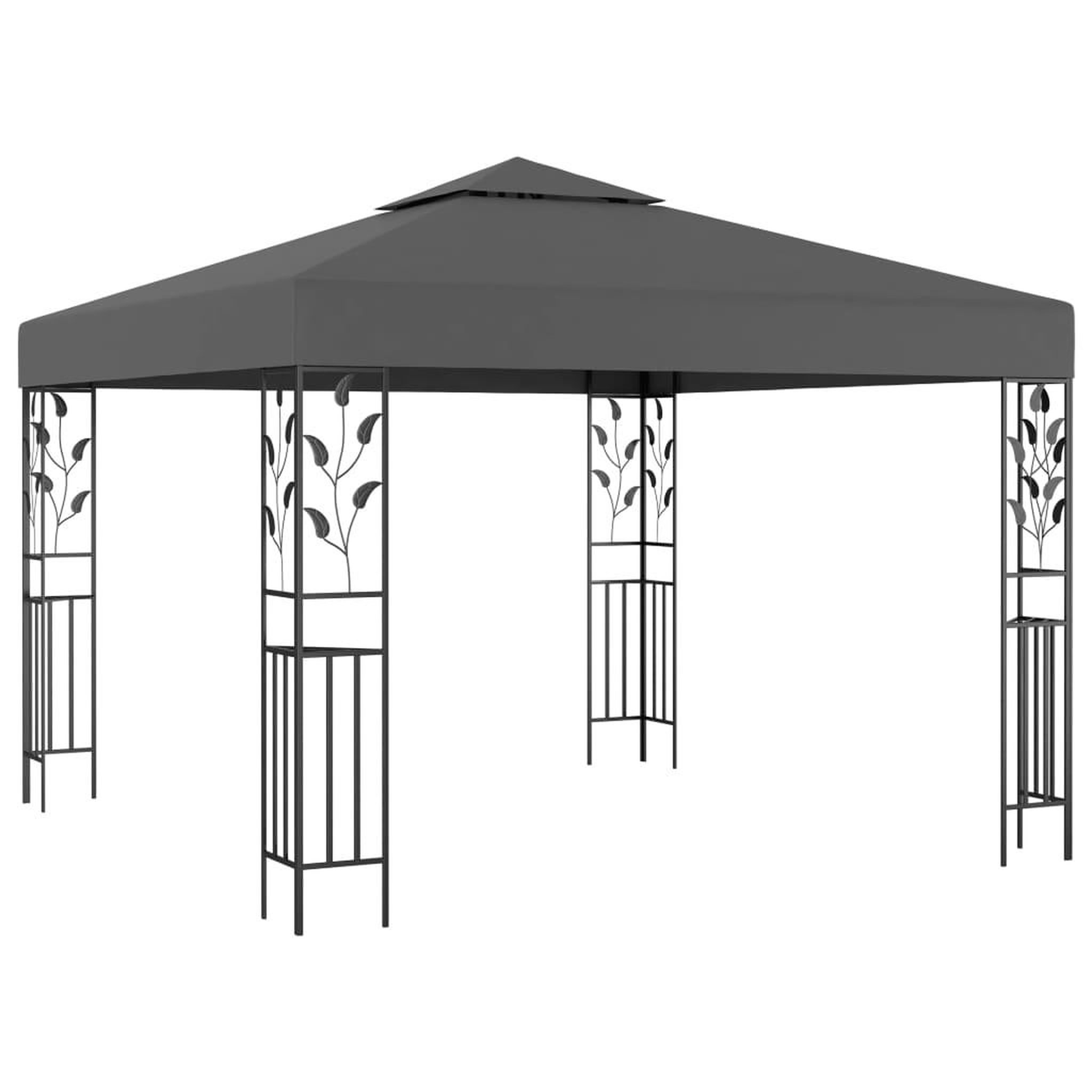 Voir la diapositive 3 : VIDAXL Tonnelle avec guirlande lumineuse a LED 3x3 m Anthracite