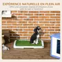 PAWHUT Litière gazon synthétique chien toilette portable à pelouse tiroir à déjection dim. 63L x 48l x 6H cm