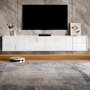 Voir la diapositive 2 : MERAX Meuble tv suspendu blanc 170 cm mdf