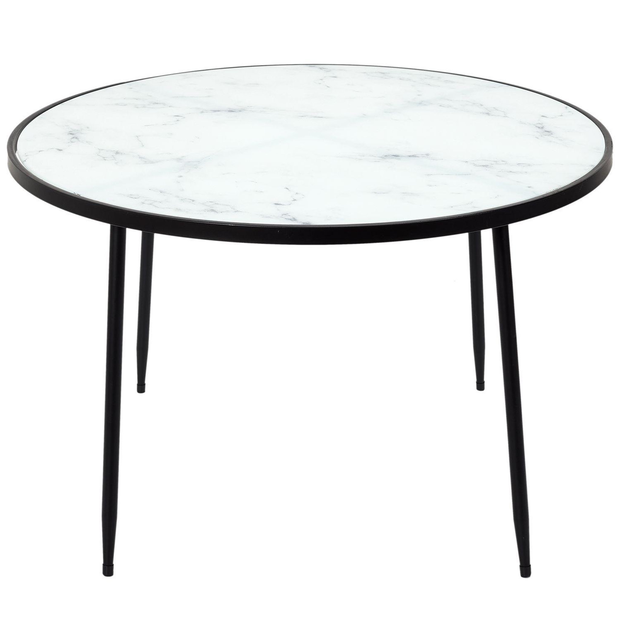 TOILINUX Table basse felicity effet marbre - blanc et noir