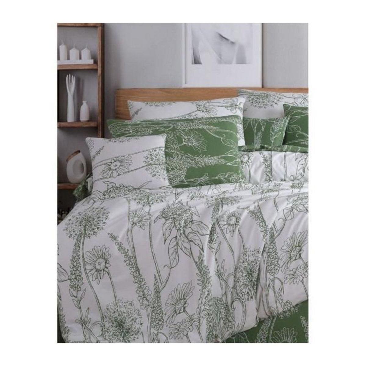 GENERIQUE Parure de lit - 1 housse de couette 220 x 240 cm + 2 taies d'oreiller 60 x 60 cm - 100% coton renforcé - Blanc