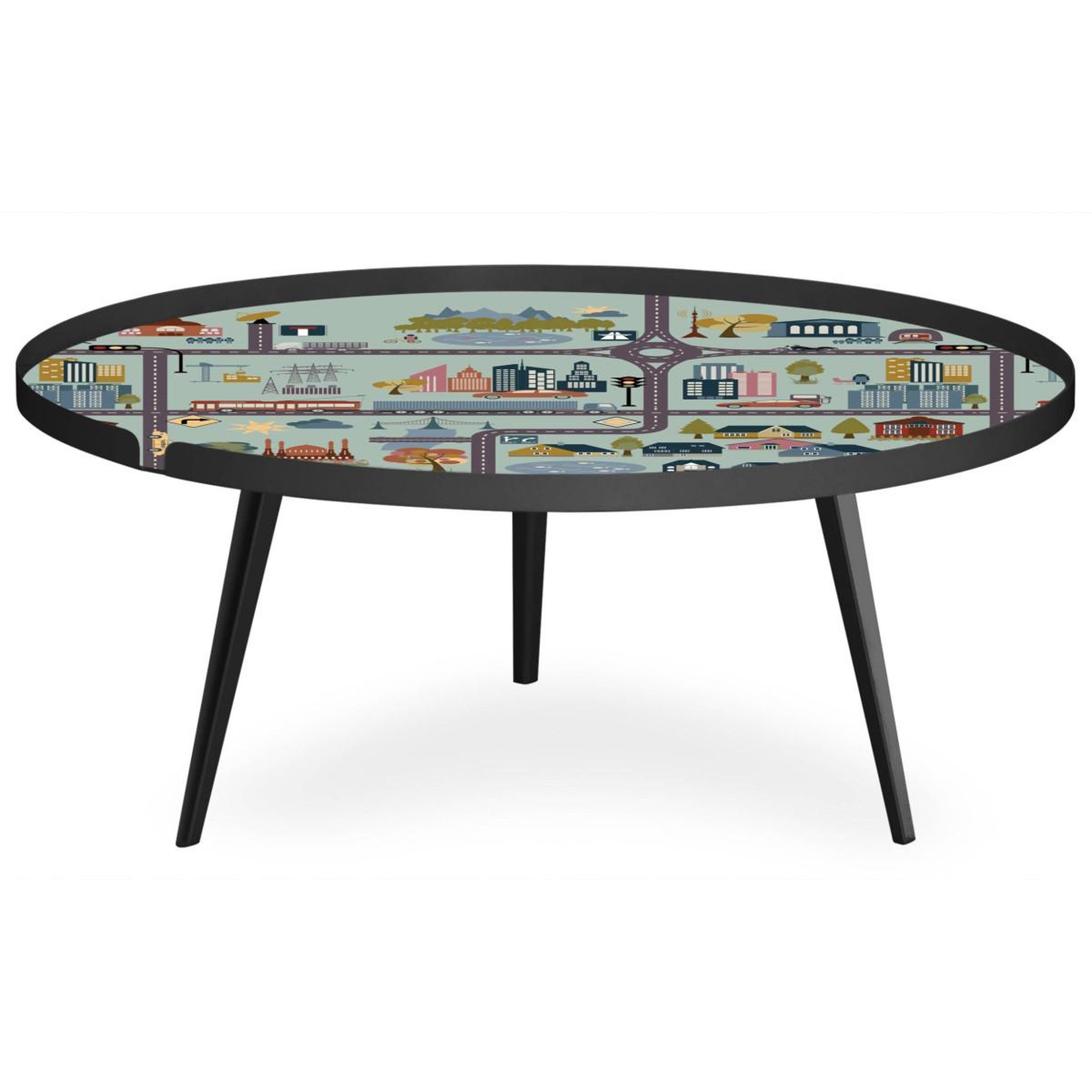 Voir la diapositive 2 : Paris Prix Table basse à rebord 1 cover  city  90cm noir
