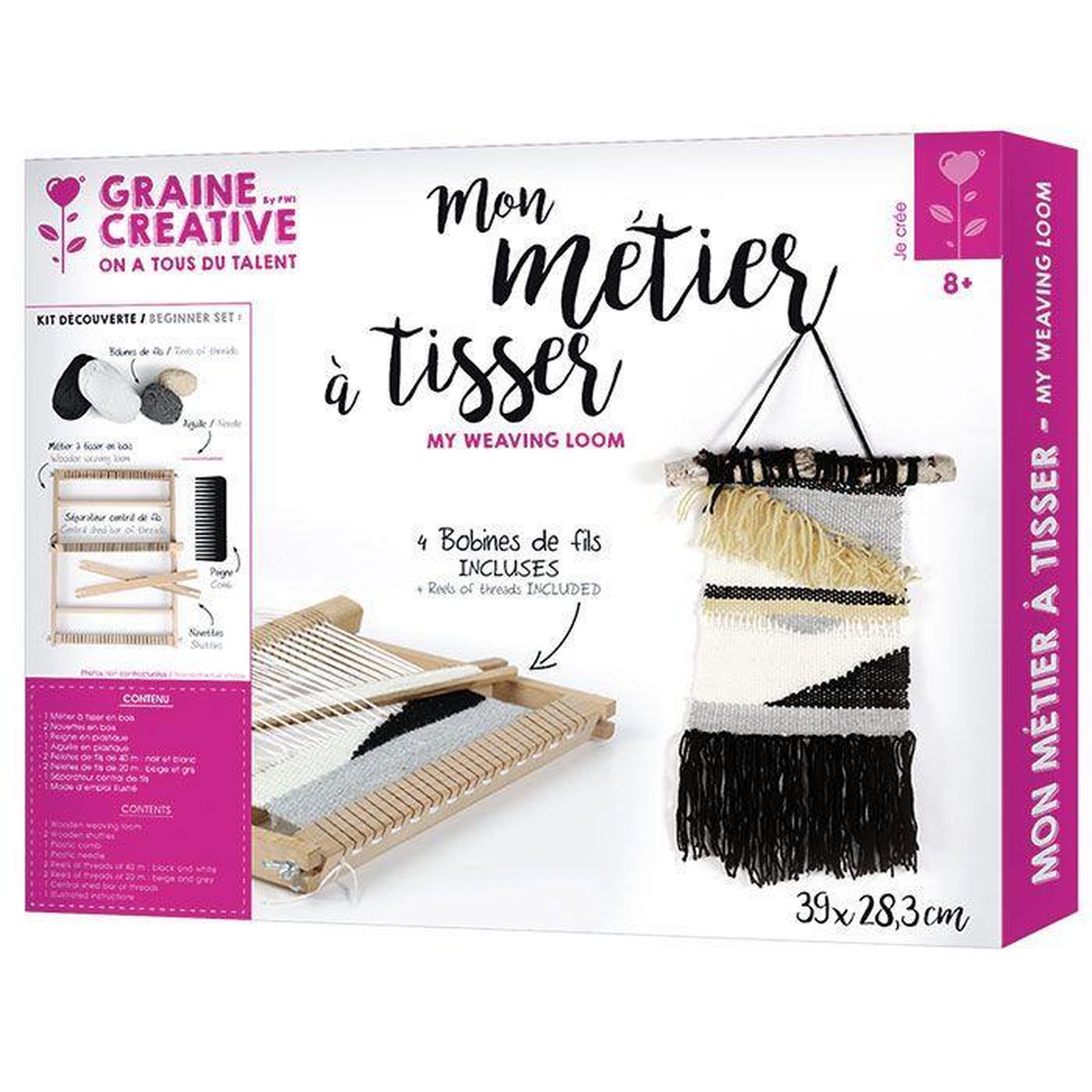 Voir la diapositive 1 : Graine créative Coffret mon métier à tisser - 39 x 28,3 cm