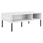BEST MOBILIER Lavaggi - table basse - 2 niches - 110 cm. Coloris disponibles : Blanc, Noir
