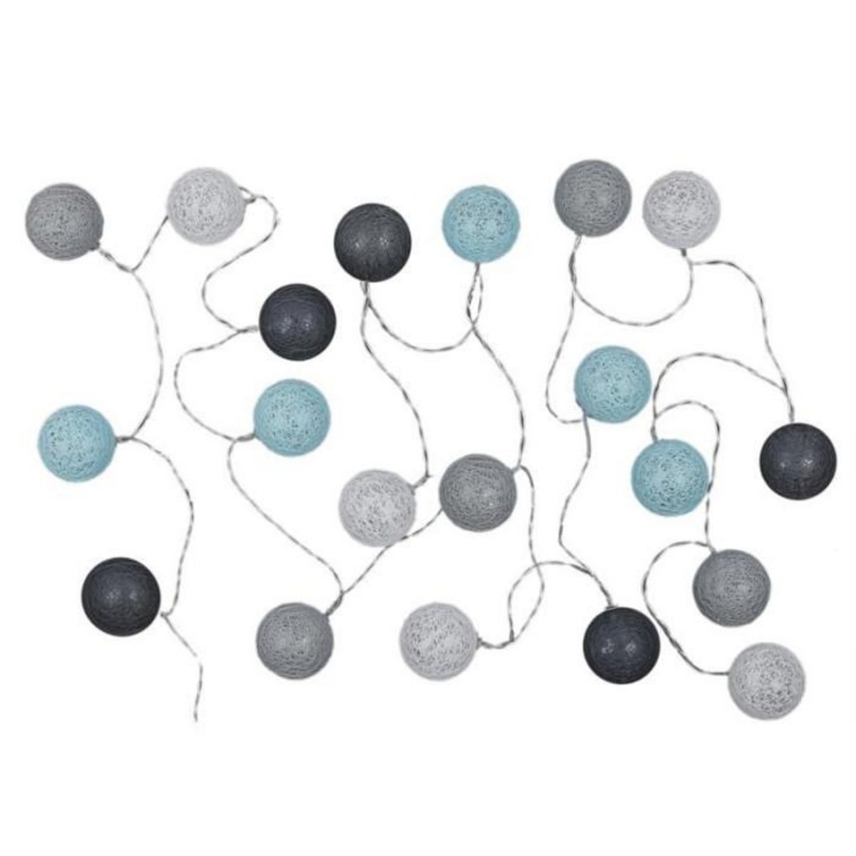 Paris Prix Guirlande Lumineuse à Led  20 Boules  315cm Bleu & Gris