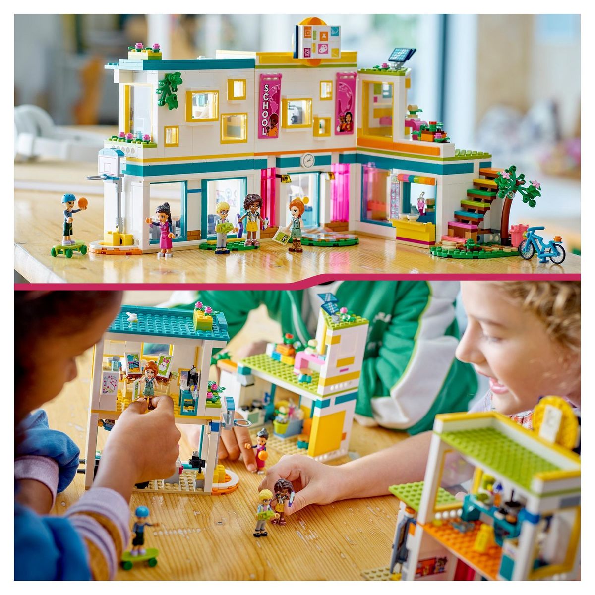 LEGO Friends 41731 L'école internationale de Heartlake City, Jouet de Construction, pour Filles et Garçons avec 5 Mini-Poupées