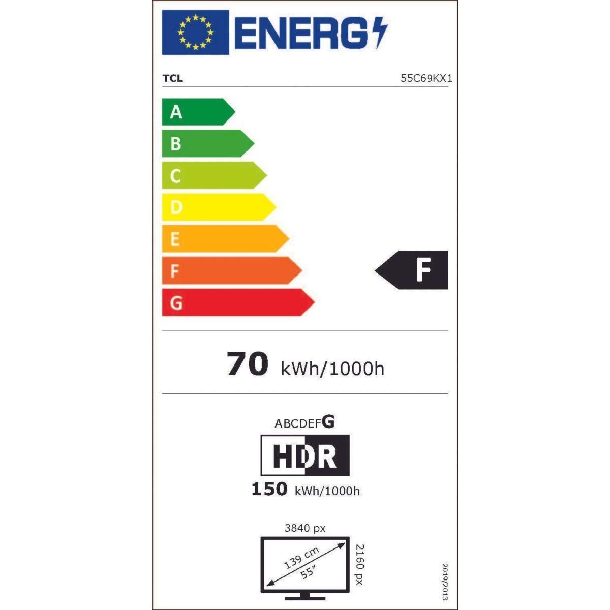 TCL TV Mini Led 55C69K 2025-55 pouces (139cm)