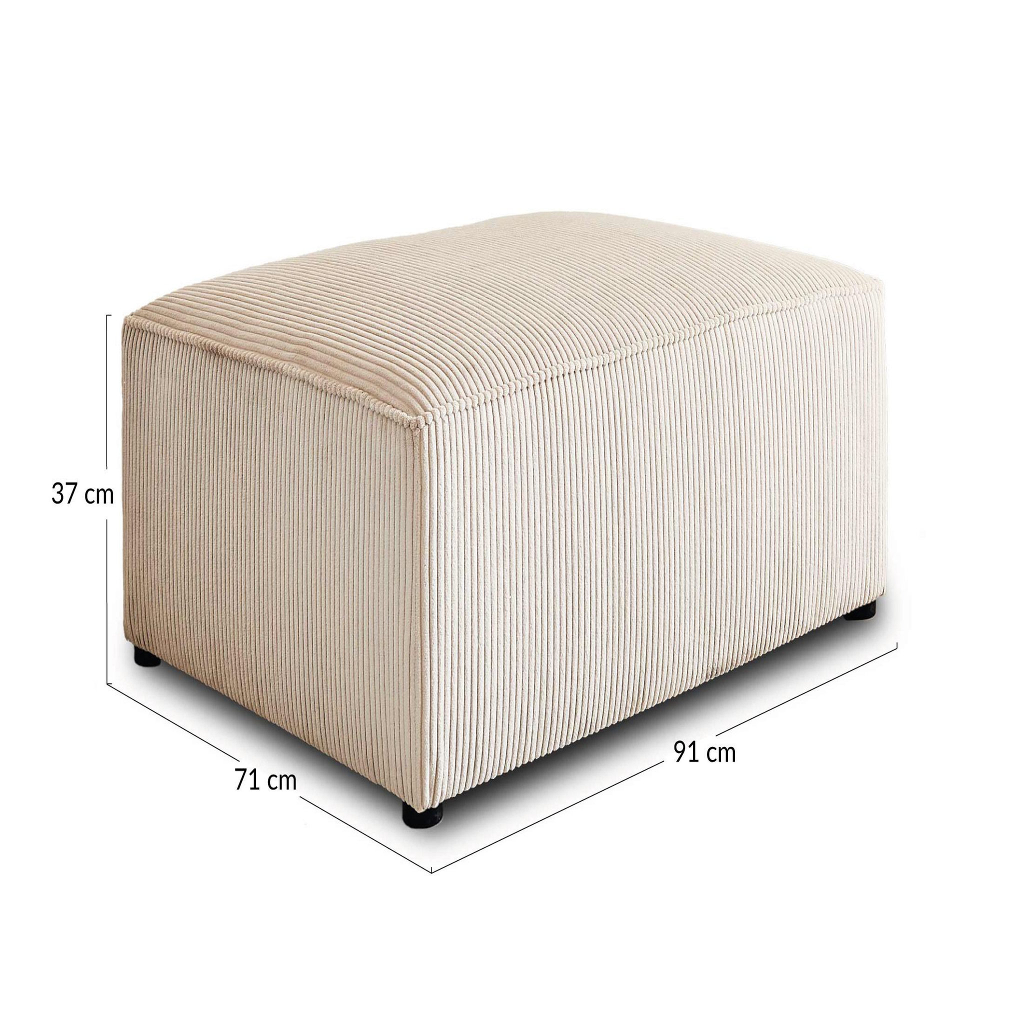 Voir la diapositive 5 : BEST MOBILIER Topaze - pouf - en velours côtelé