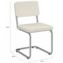 Voir la diapositive 5 : ID MARKET Lot de 4 chaises cantilever NAHE en velours côtelé beige et pied métal