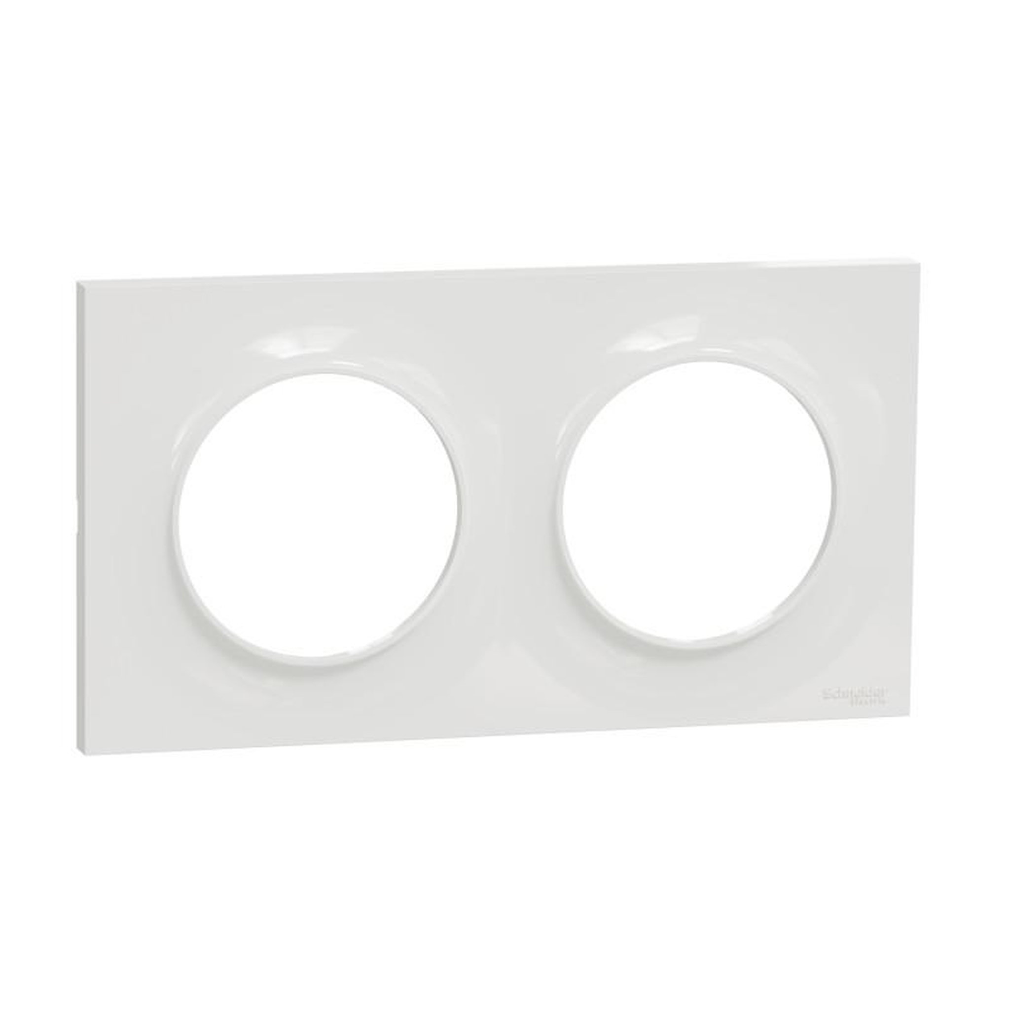 Schneider Electric Plaque ODACE Styl blanche 2 postes horizontal vertical entraxe 71mm SCHNEIDER ELECTRIC S520704