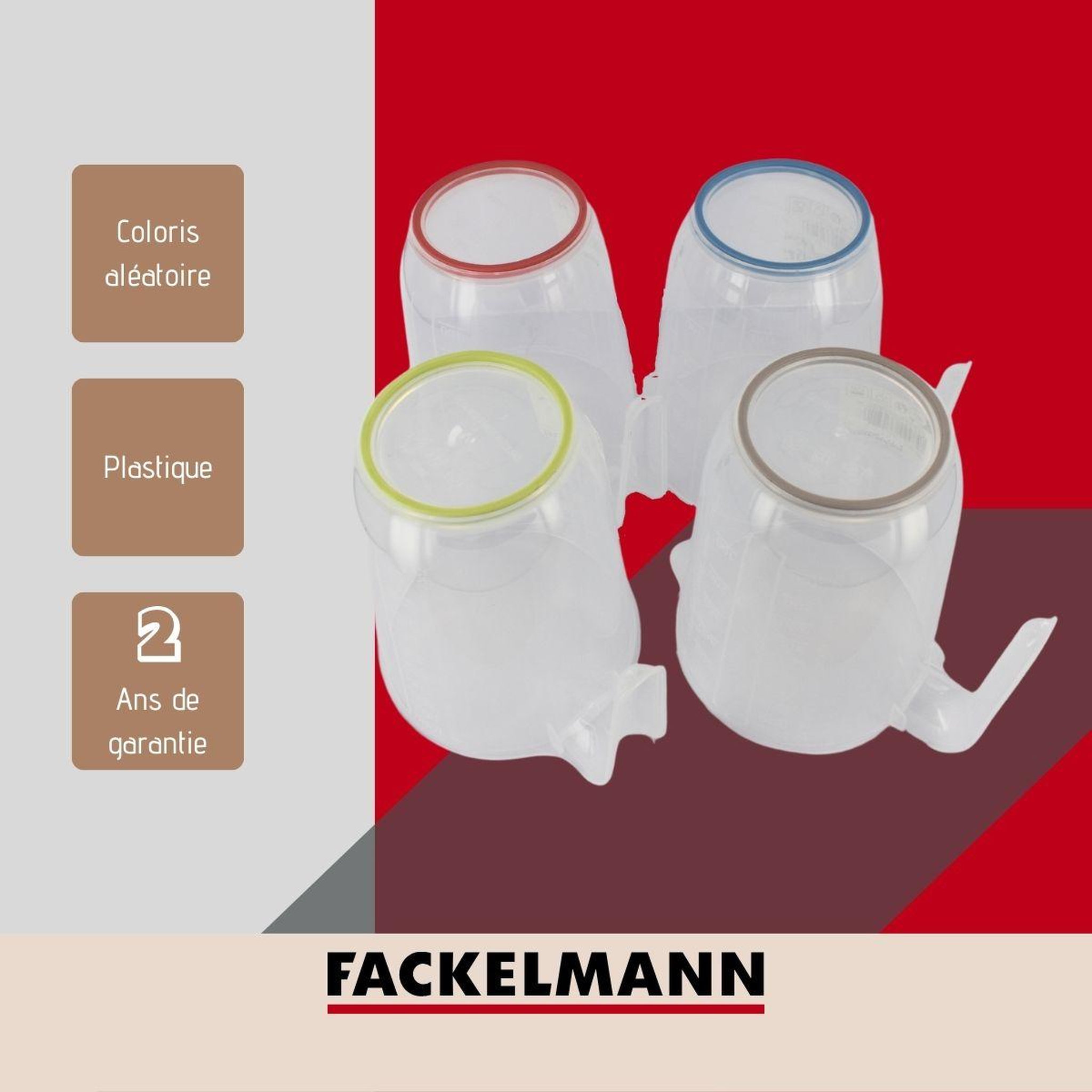 Voir la diapositive 4 : Fackelmann Verre doseur transparent en plastique 1 litre fackelmann basic