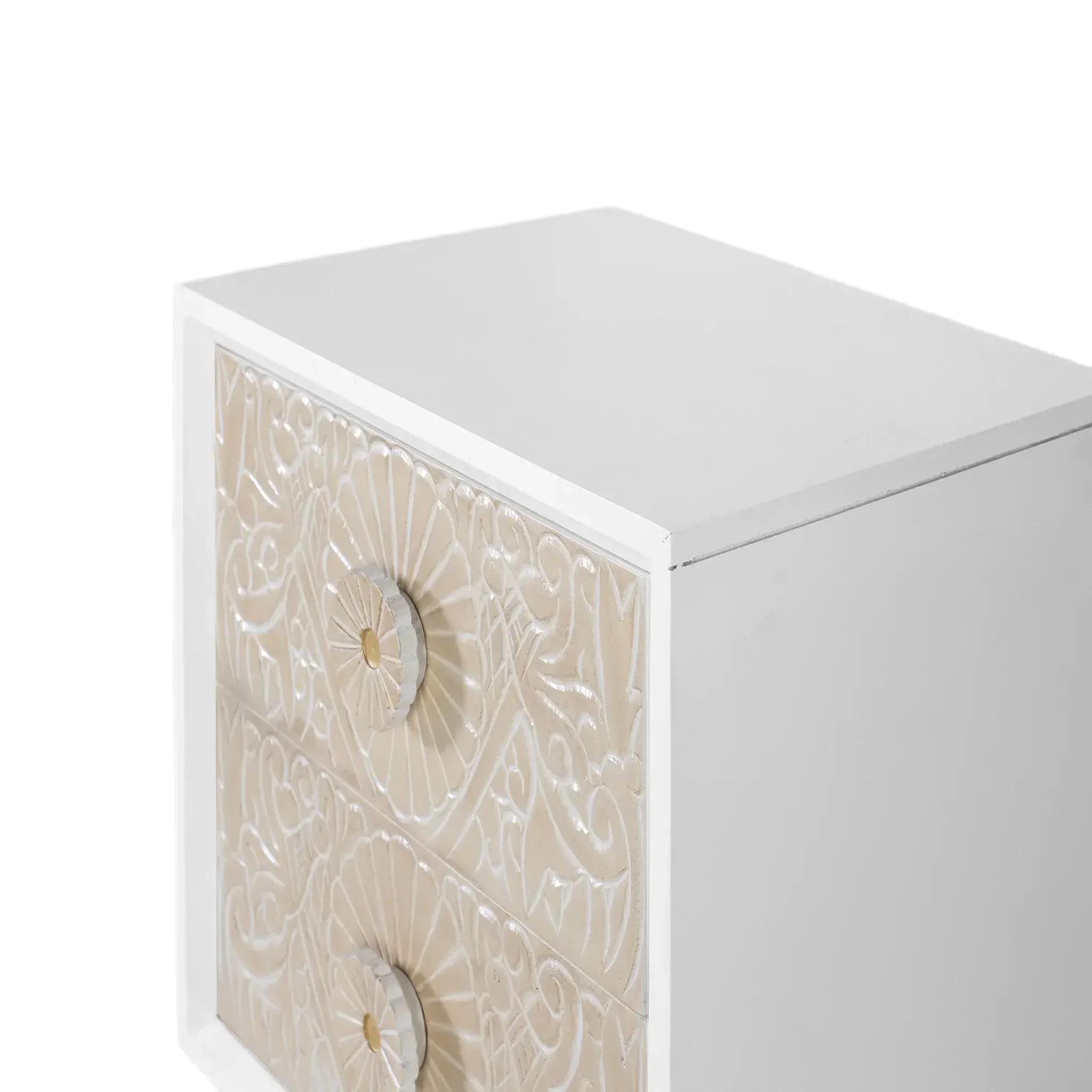 Voir la diapositive 4 : GINER Y COLOMER SL Table de chevet en bois de manguier 50 cm style méditerranéen moderne