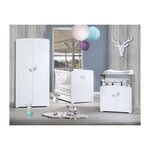 BABY PRICE Chambre bébé trio Leaf: lit 120x60, commode a langer et armoire - Babyprice - Blanc