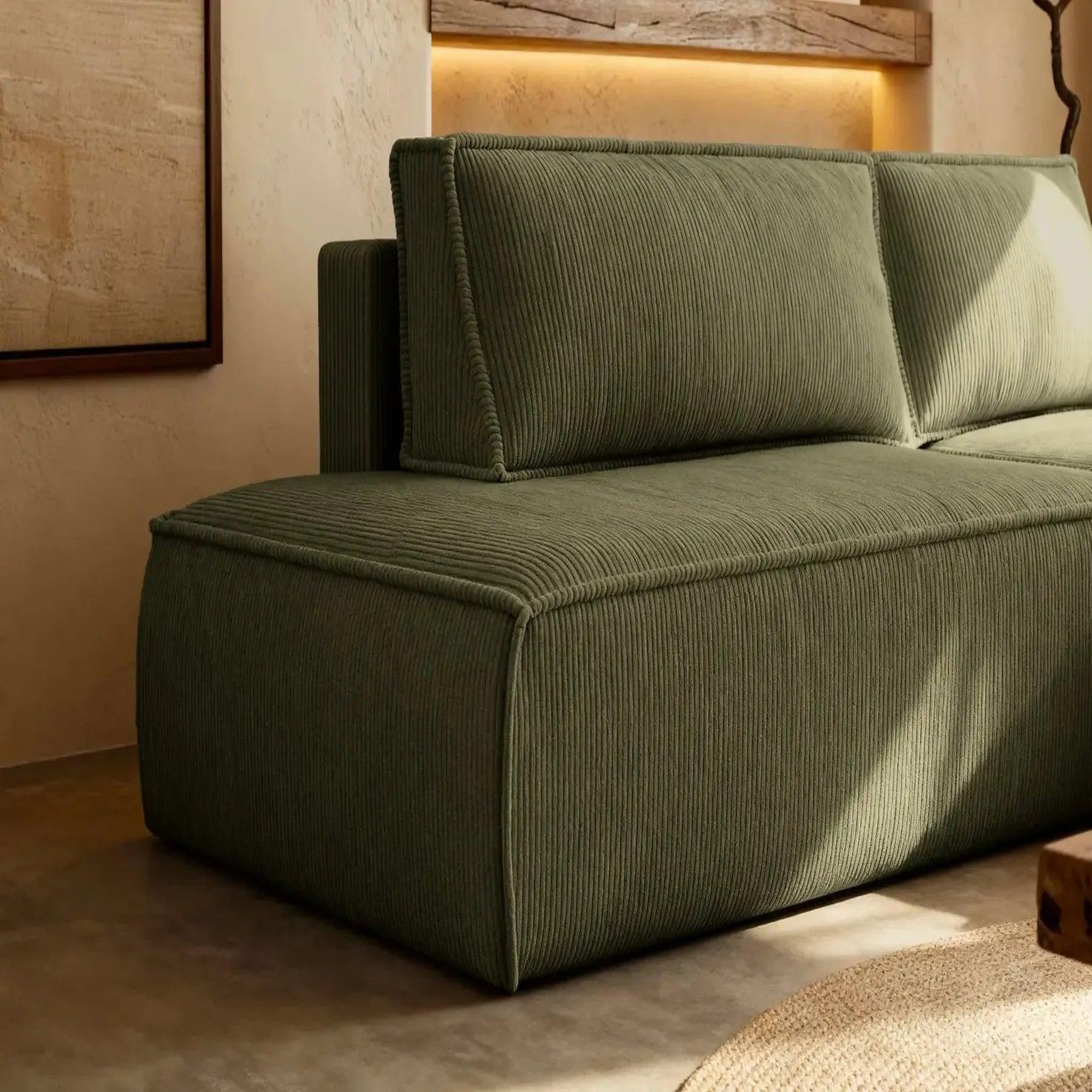 Voir la diapositive 3 : CASANOVA PARIS Jade - d'angle convertible velours côtelé
