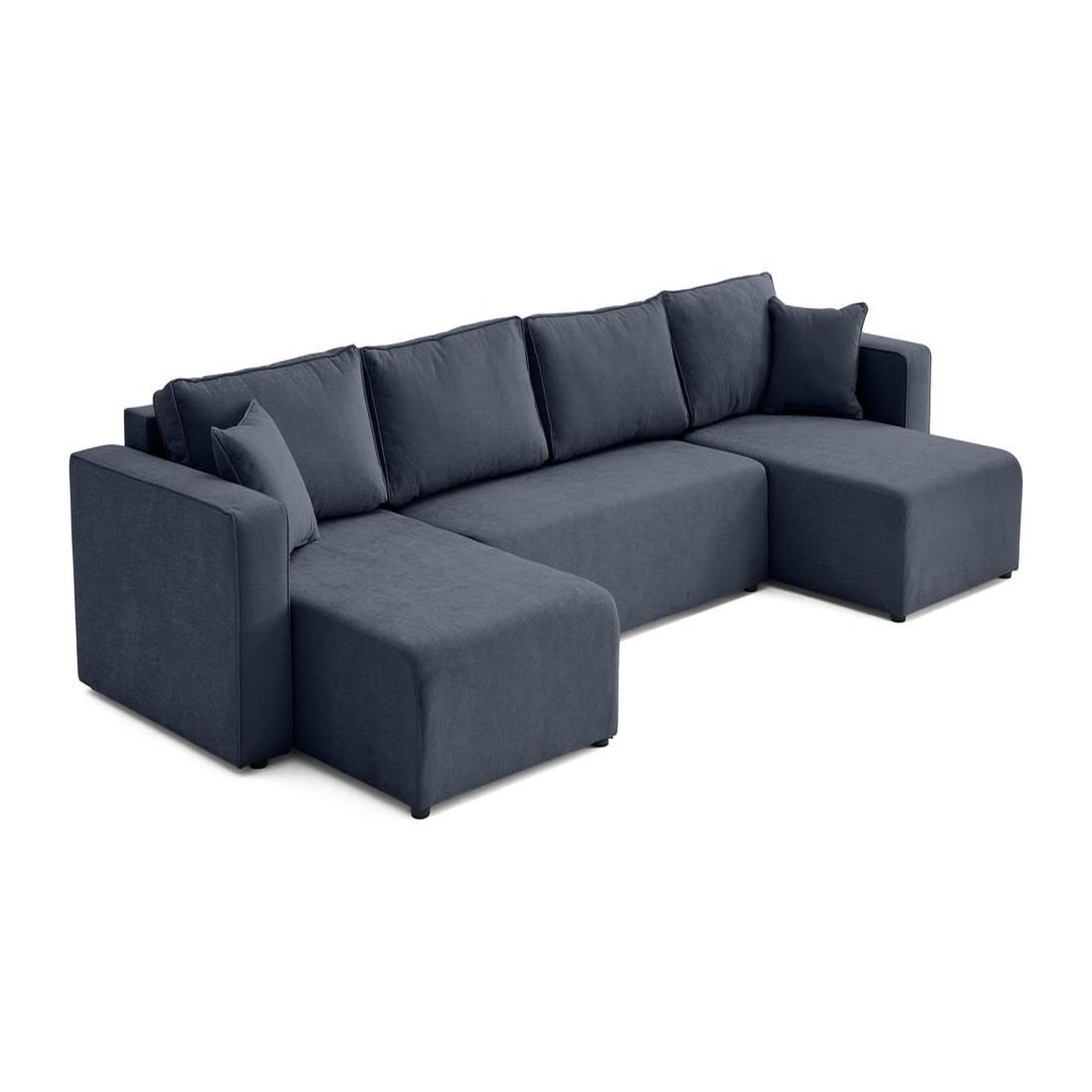 Voir la diapositive 5 : BEST MOBILIER Topaze - canapé panoramique - 7 places - convertible avec coffre - en tissu