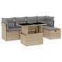 Voir la diapositive 2 : VIDAXL Salon de jardin avec coussins 6 pcs beige resine tressee