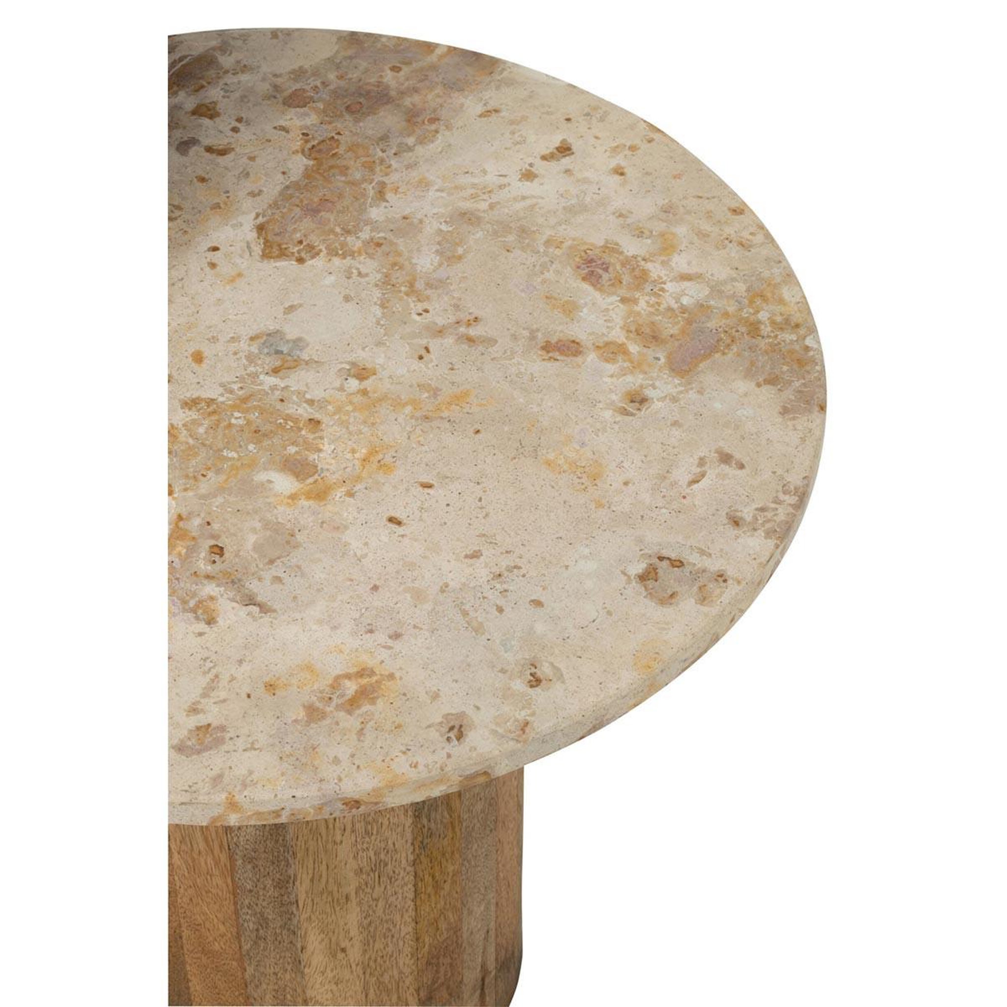 Voir la diapositive 4 : J-LINE Lot de 2 tables basses en marbre  eula  56cm beige