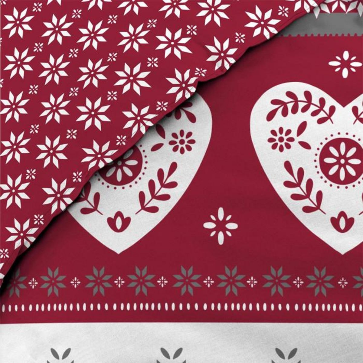 Paris Prix Parure de Lit 3 Pièces  Alpage  240x220cm Rouge