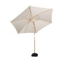 Voir la diapositive 4 : SWEEEK Parasol droit rond sable Ø293cm mât central en aluminium imitation bois. orientable et manivelle d'ouverture
