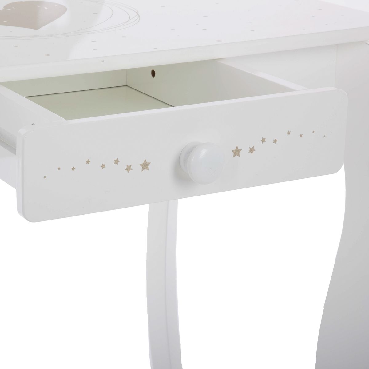 ATMOSPHERA Coiffeuse enfant 1 tiroir  avec miroir et tabouret JASMINE